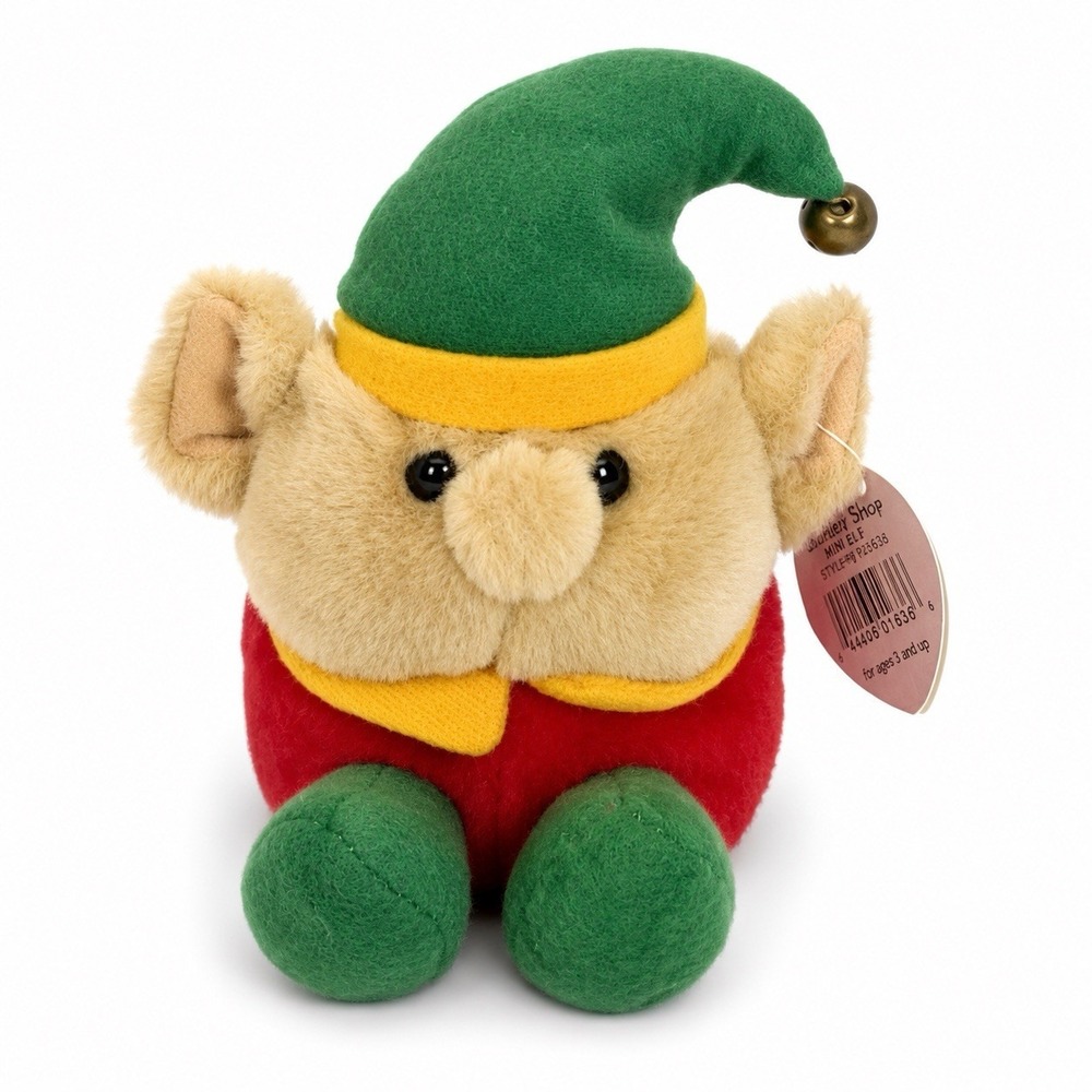 Swibco Puffkins 4" Elvin The Elf Plush Stuffed Animal Toy Christmas Holiday